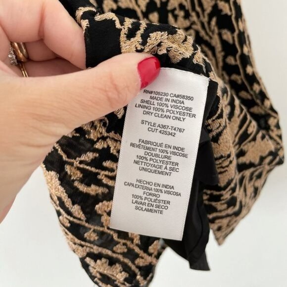 JOIE Embroidered Janpath Top, Black & Gold Sz. Small - Picture 12 of 12